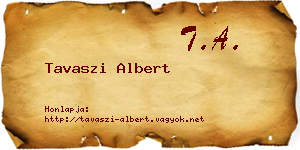 Tavaszi Albert névjegykártya
